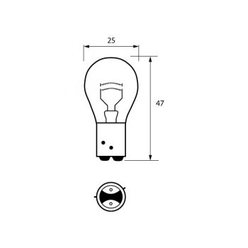 Bulb 12V 21/4W BAZ15D Pk10