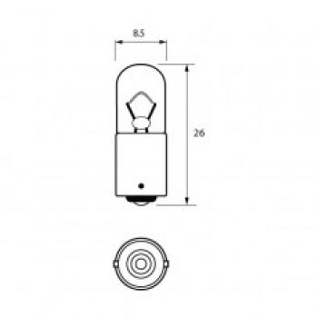 Bulb 12V 2W BA9S Pk10