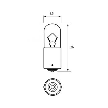 Bulb 12V 4W BA9S  Pk1