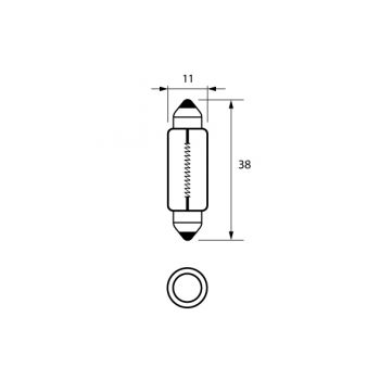 Bulb 12V 5W FESTOON 11x38mm Pk1