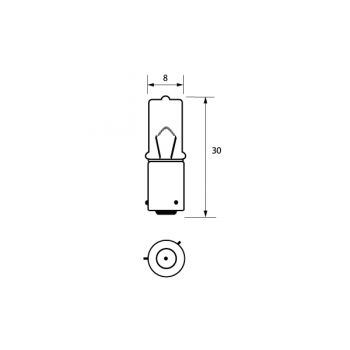 Bulb 12V 6W BAX9S OSP HALOGEN Pk1