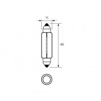 Bulb 24V 10W FESTOON 11x43mm Pk10