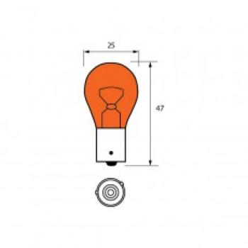 Bulb 24V 21W BAU15S AMBER  Pk1