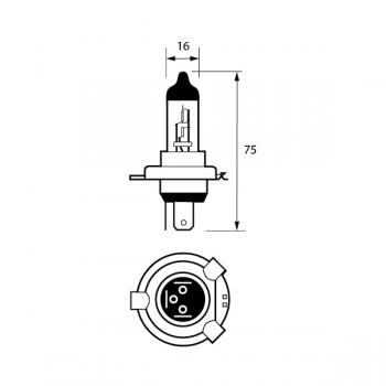 Bulb 24V 75/70W H4 P43T HALOGEN Pk1