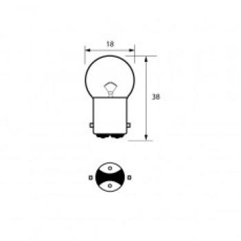 Bulb 28V 7W BA15D Pk10