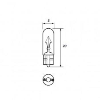 Bulb Mini Capless 1.2 watt 12 volt Pk5