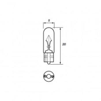 Bulb Mini Capless 1.2 watt 24 volt Pk5