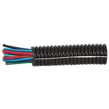 Convoluted Split Black Nylon Tubing 7.5 NW 100M