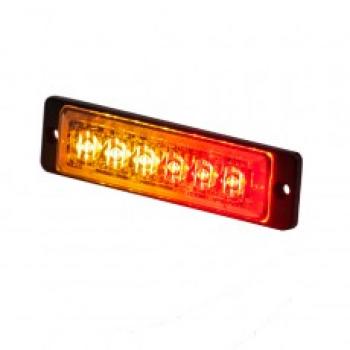 LED-Warnleuchte, 3 x rote und 3 x gelbe LED A 12/24 Volt, 1 Stk.