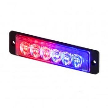 LED-Warnleuchte, 3 x rote und 3 x blaue LED A 12/24 Volt, 1 Stk.