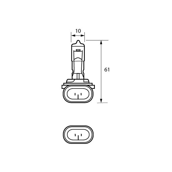 Bulb 12.8V 37.5W PGJ13 HALOGEN CLEAR  Pk1