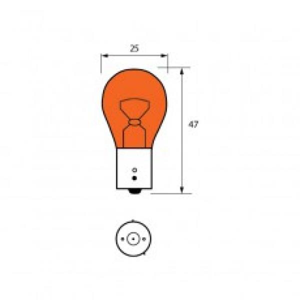 Bulb 12V 21W BAU15S AMBER Pk10