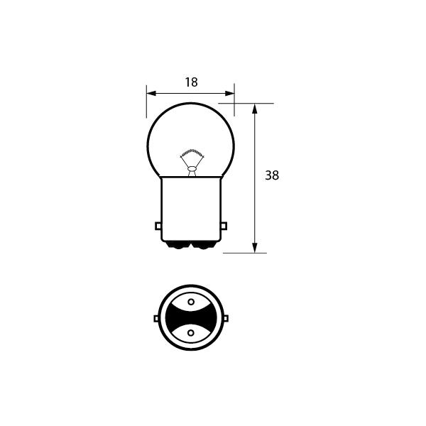 Bulb 24V 5W BA15D Pk1