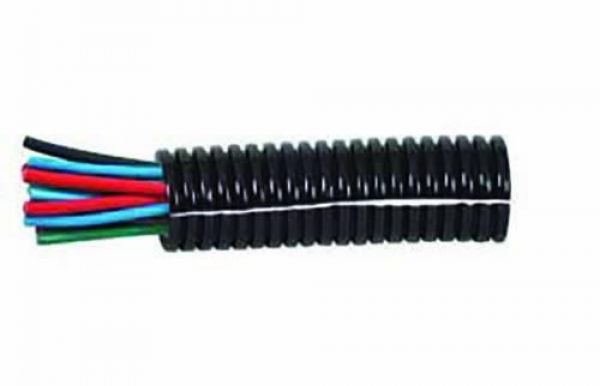 Convoluted Split Black Nylon Tubing 4.5 NW 100M