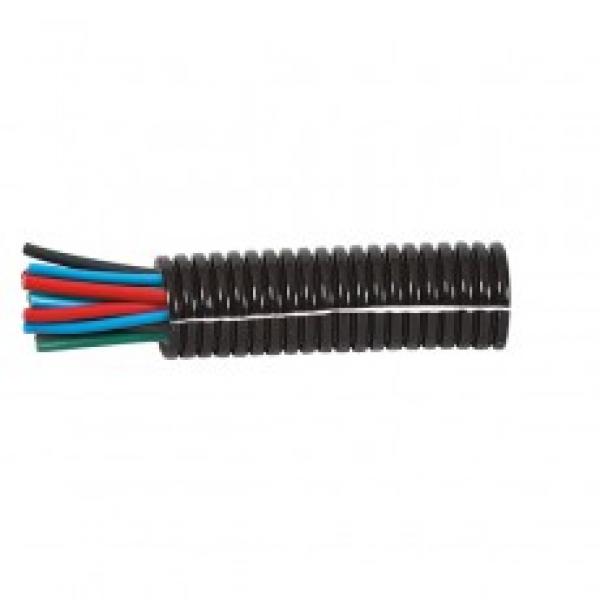 Convoluted Split Black Nylon Tubing 13 NW 100M