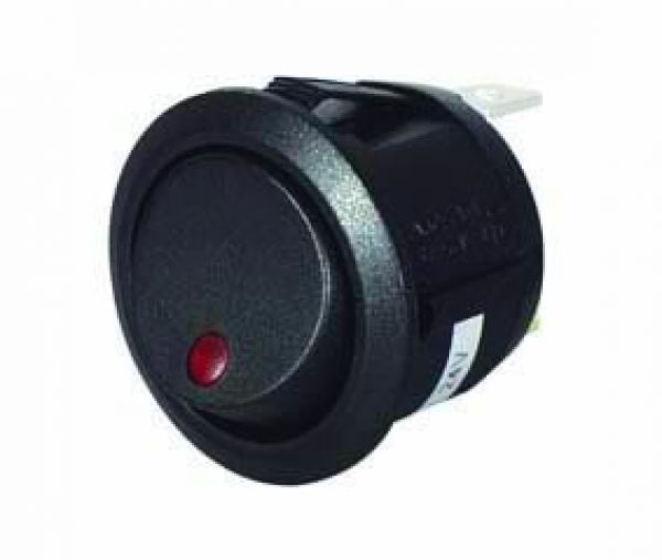 Wippschalter rund  Ein/Aus , blaue LED A 12/24 Volt, 1 Stk.