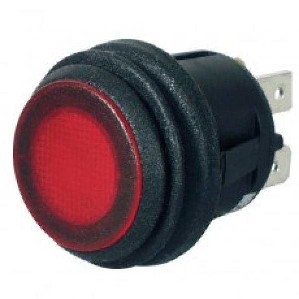 Wippschalter rund  Ein/Aus , rote LED A 12/24 Volt, Innenbeleuchtung, 50 Stk.